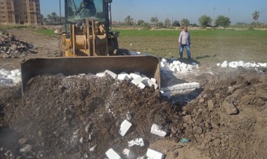 إزالة 26 حالة تعد بالبناء على الأراضي الزراعية وأملاك الدولة فى 4 مراكز بالمنيا