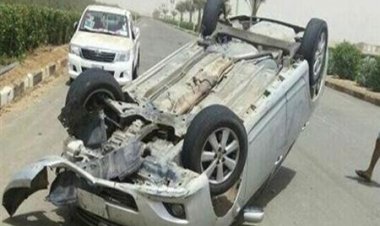 مصرع شخص إثر انقلاب سيارة ملاكي أعلى الطريق الصحراوى في أطفيح