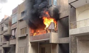 إخماد حريق شقة سكنية بعقار مكون من 6 طوابق بمنطقة إمبابة