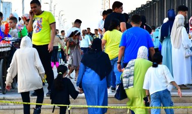 ساحة مصر والممشى السياحي يستقبلان بالمواطنين من أبناء بورسعيد وزوارها