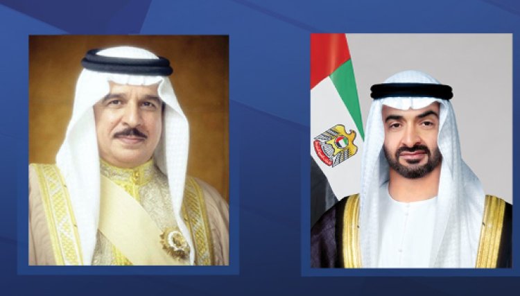 ملك البحرين يستقبل رئيس الدولة في مقر إقامته في أبوظبي