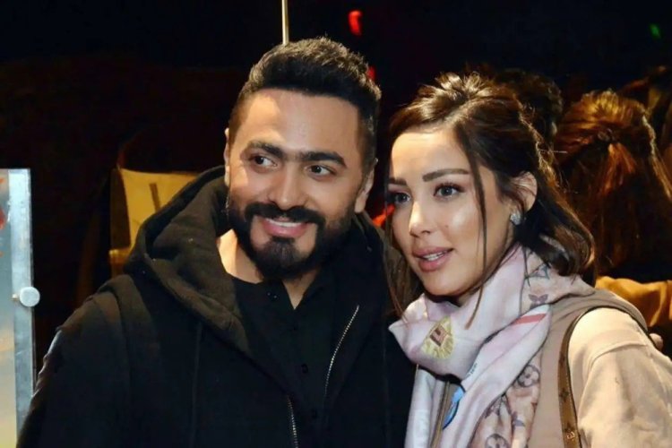 تعرف على رسالة تامر حسني وبسمة بوسيل لابنتهما