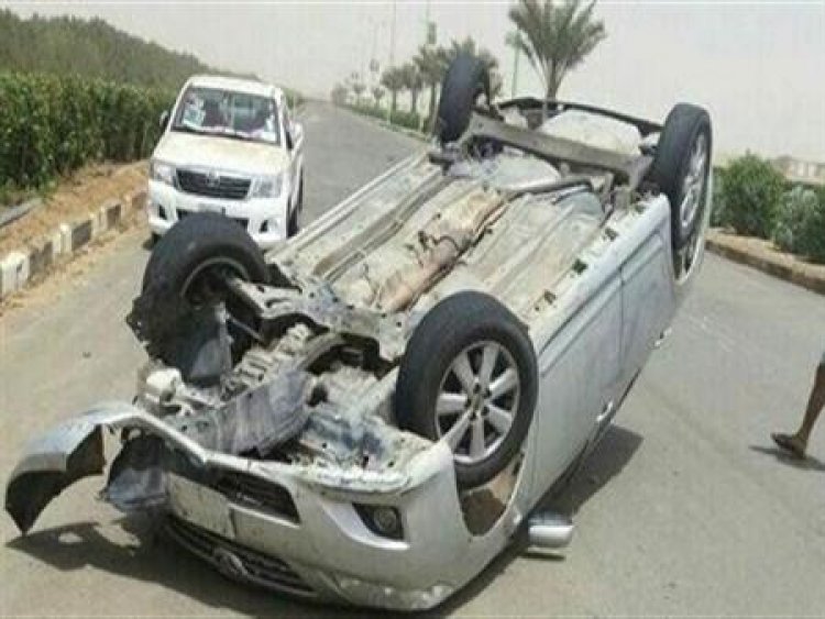 مصرع شخص إثر انقلاب سيارة ملاكي أعلى الطريق الصحراوى في أطفيح