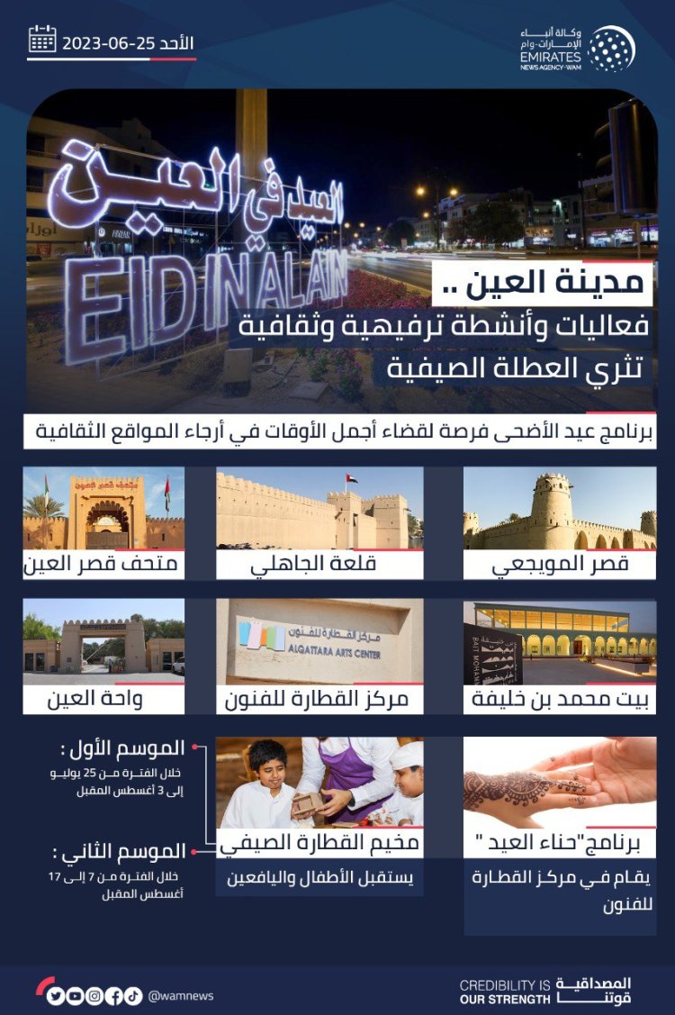 فعاليات وأنشطة ترفيهية وثقافية تثري العطلة الصيفية في العين