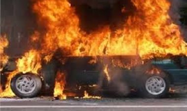 تفحم 5  أشخاص وإصابة 3 آخرين في نيران حادث سيارة ملاكى بالطريق الصحراوي