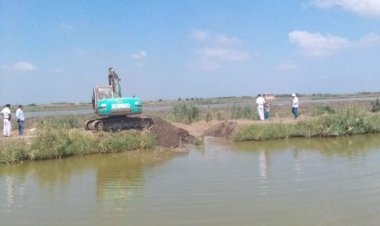 تنفيذ حالتين إزالة لمزارع سمكية مخالفة بجمعية الإخلاص الزراعية جنوب بورسعيد