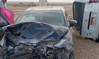 مصرع شخص في حادث تصادم سيارة نقل مع آخري ملاكي بأطفيح