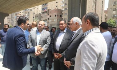 وزير التنمية ومحافظ الجيزة يفتتحان موقف سرفيس المريوطية الجديد
