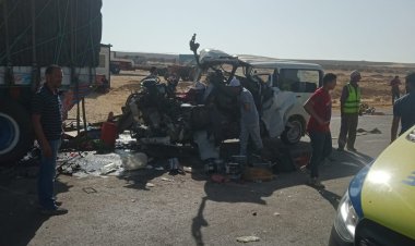 مصرع شخص وإصابة 0 آخرين إثر حادث تصادم بطريق الضبعة (صور)