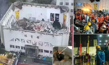 انهيار صالة الألعاب الرياضية داخل مدرسة.. وموت الطلاب بالصين