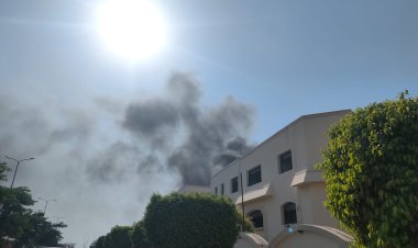 شاهد اللحظات الأولي لحريق  مدرسة دولية بالتجمع الأول