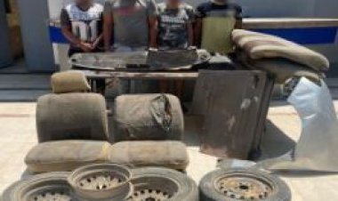 القبض على 6 عاطلين أثناء شروعهم فى سرقة دراجة نارية وسيارة بمنطقة البساتين