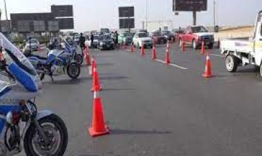 تحويلات مرورية  لتنفيذ أعمال القطار الكهربائى السريع و تطوير كفاءة طريق الأوتوستراد بالقاهرة