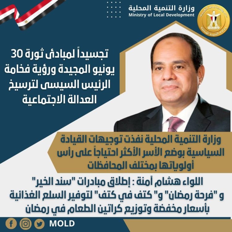 وضع الأسر الأكثر احتياجاً على رأس أولويات وزارة التنمية المحلية بمختلف المحافظات