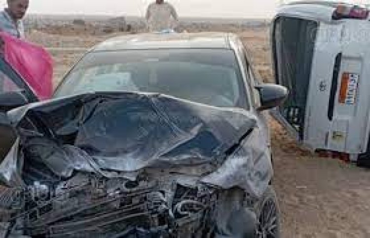 مصرع شخص في حادث تصادم سيارة نقل مع آخري ملاكي بأطفيح