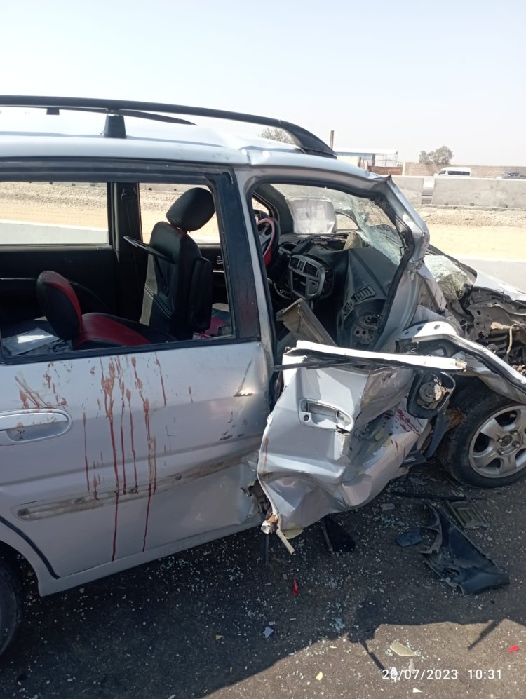 إصابة 5 أشخاص بينهم سيدة فى حالة حرجة إثر حادث تصادم بطريق مصر إسكندرية