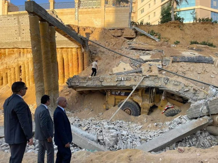 تفاصيل انهيار سور مجمع النيابات الإدارية في التجمع الخامس