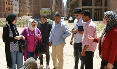 لجنة لمتابعة أعمال ترفيق مناطق ابن زيد والزعفران والمدينة المنورة بالمنصورة علي الطبيعة