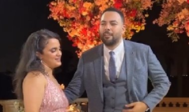 احتفال عمرو أديب بخطوبة نجله خالد