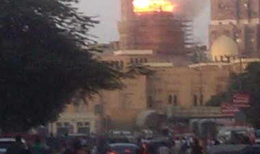 نشوب حريق هائل فى عقار بمنطقة السيدة زينب
