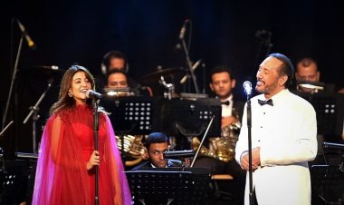 ياسمين علي تشارك علي الحجار حفله أمس بمسرح دار أوبرا جامعة مصر