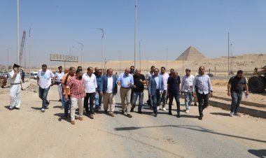 محافظ الجيزة يتابع أعمال تطوير الطرق المحيطة بالمتحف المصري الكبير