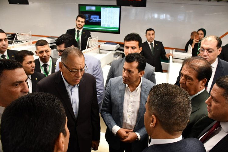 وزير الرياضة ومحافظ الشرقية يفتتحان فرع البنك الأهلي بمركز التنمية الشبابية بلبيس