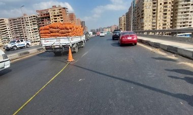 الطرق والكبارى: هبوط جزئى محدود فى البلاطة العلوية لكوبرى بنها على النيل