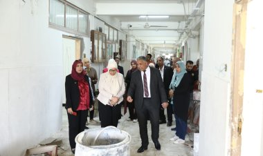 نائب رئيس جامعة الأزهر يتابع أعمال الصيانة والتطوير بفرع البنات