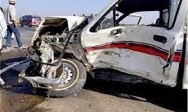 مصرع شخص وإصابة آخر في حادث تصادم سيارتين أعلى الطريق الصحراوي