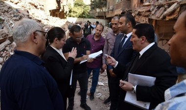 النيابة الإدارية تعاين موقع انهيار عقار العمرانية بالجيزة