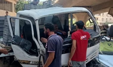 إصابة شخصان إثر  انقلاب سيارة من أعلى كوبري بمنطقة طرة 