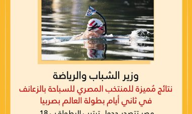 وزير الرياضة: نتائج مُميزة للمنتخب المصري للسباحة بالزعانف في ثاني أيام بطولة العالم بصربيا