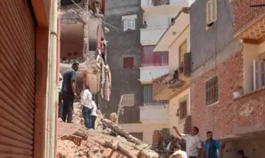 مصابان فى انهيار جزئي بعقار مكون من 3 طوابق في كرداسة 