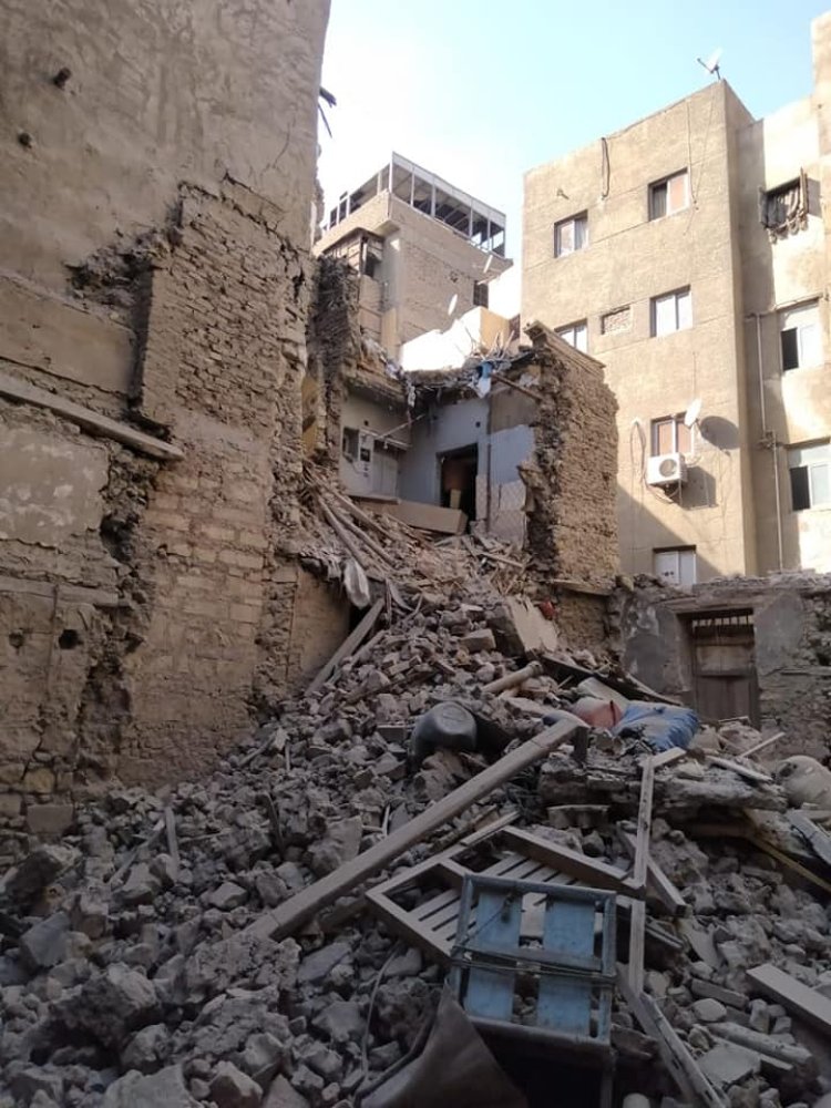انهيار جزئي بعقار مكون من 3 طوابق في كرداسة