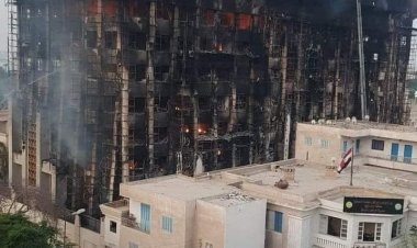 وصول وزير الداخلية لـ موقع حريق مديرية أمن الإسماعيلية