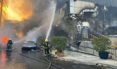 حريق هائل بفندق هيلتون جاردن الرياض (تفاصيل)