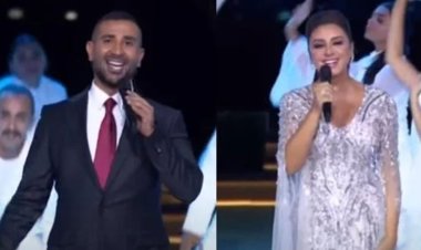 بحضور الرئيس.. أحمد سعد وأنغام يقدمان عرضا غنائيا احتفالا بنصر أكتوبر المجيد