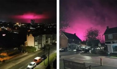«سماء وردية» تثير الرعب لسكان مدينة بريطانية