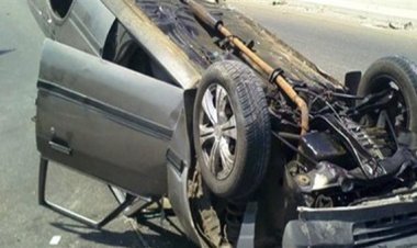 إصابة 3 أشخاص إثر انقلاب سيارة ملاكى أعلى البدرشين  