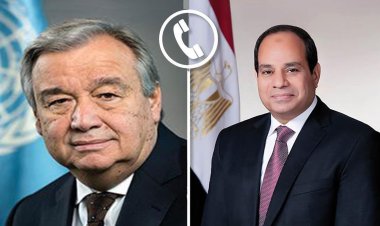 الرئيس السيسي وسكرتير عام الأمم المتحدة يبحثان مستجدات قطاع غزة