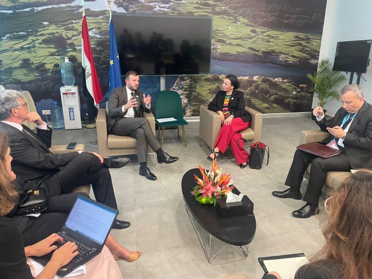 ياسمين فؤاد تناقش مع مفوض الاتحاد الأوروبى للبيئة سبل استثمار القطاع الخاص