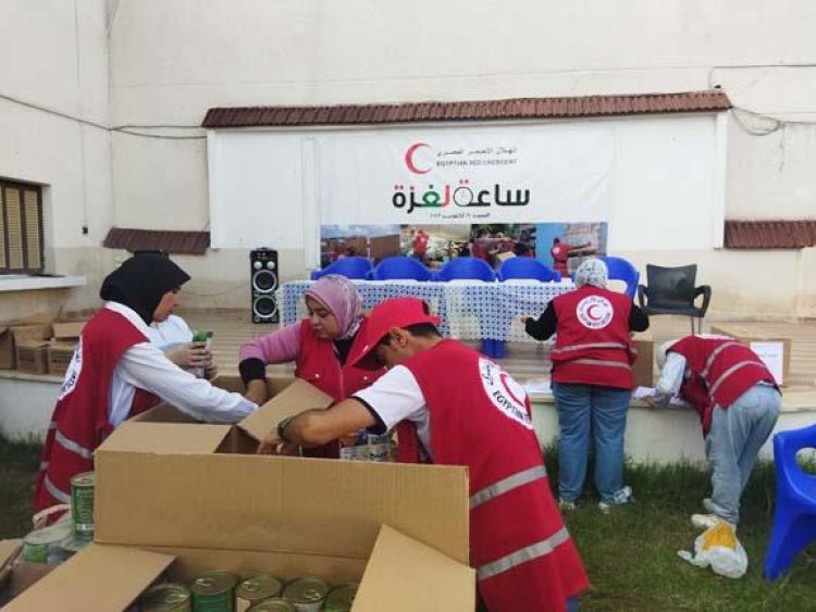 بينها أكفان للأطفال وأدوية.. مساعدات جديدة من «الهلال الأحمر» ببورسعيد لغزة (صور)