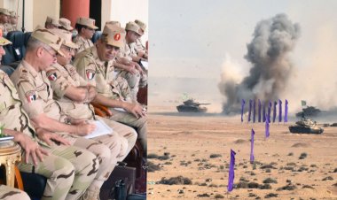 الفريق أسامة عسكر يشهد تنفيذ الجيش الثانى الميدانى لأحد الأنشطة التدريبية