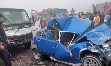 حادث مروع.. تصادم عدة سيارات على الطريق الإقليمي وإصابة 8 أشخاص 
