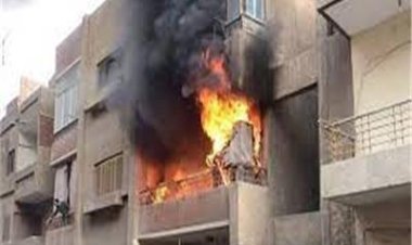 إصابة شخص فى حريق داخل شقة سكنية بالعمرانية