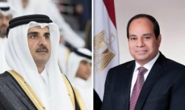 الرئيس السيسي ونظيره القطري يبحثان سبل حماية المدنيين بقطاع غزة