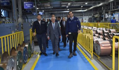 محافظ بورسعيد يتفقد توسعات مصنع « الضفائر الكهربية»