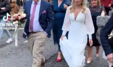 حفل زفاف بمسيرة تتضامن مع فلسطين في ايرلندا