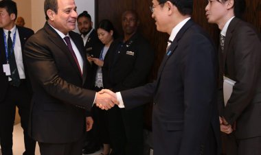 الرئيس السيسي ورئيس وزراء اليابان يعقدان جلسة مباحثات موسعة فى دبى